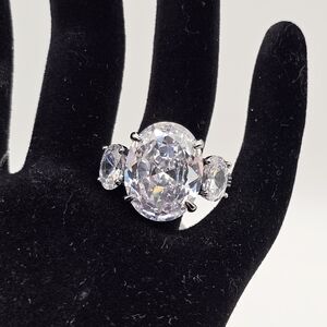 NEW Bomb Party "Cocktail Moments" April Bday Ring Size 10 Diamond CZ on Hematite